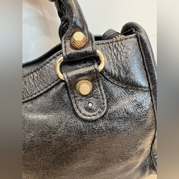 Balenciaga Small City Handbag - black - gold buttons - Picture 4 of 10
